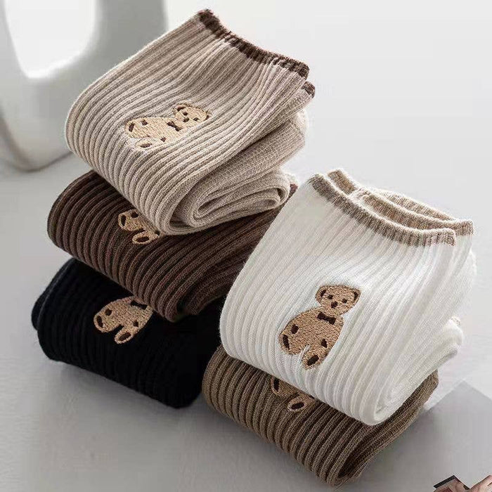 Teddy Bear Mid-Tube Socks - Women's