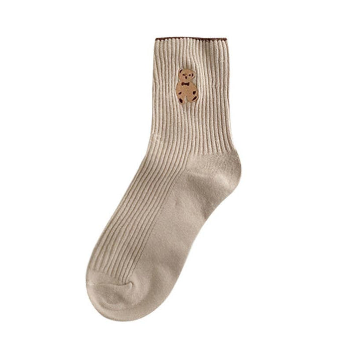 Teddy Bear Mid-Tube Socks - Women's