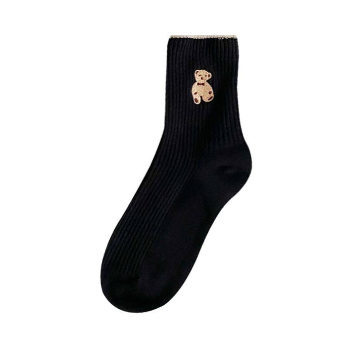 Teddy Bear Mid-Tube Socks - Women's