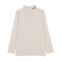 tee l/s embroidered mockneck - cream