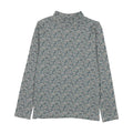 tee l/s printed mockneck - misty blue print