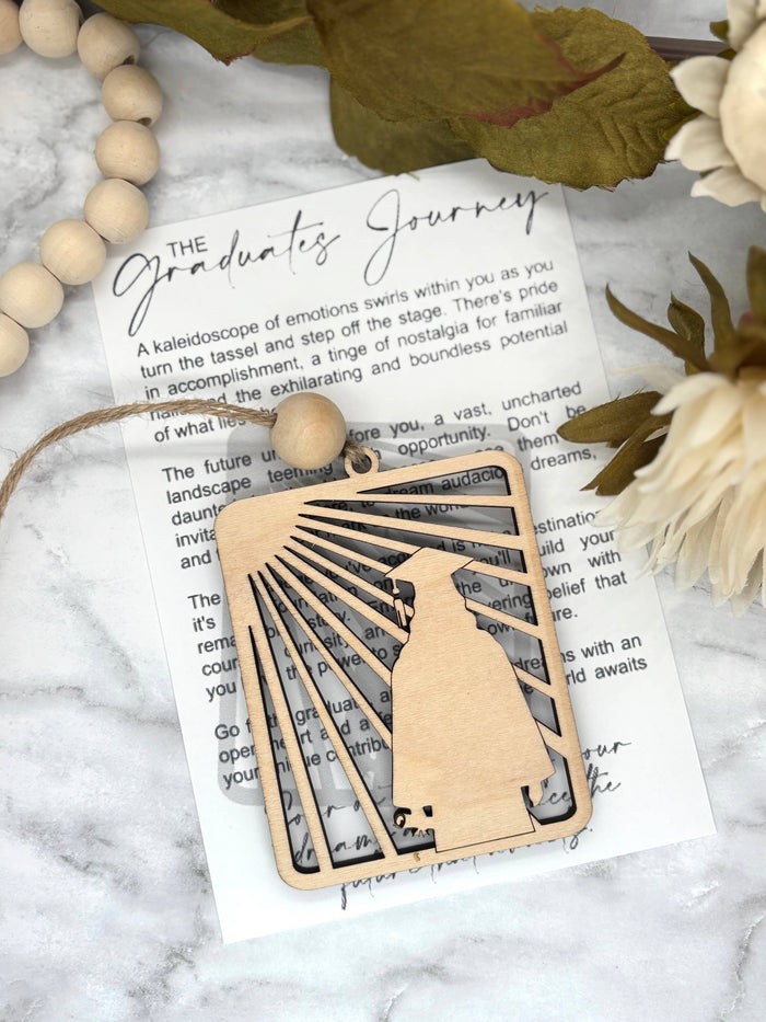 The Graduate’s Journey Story Card Ornament / Car Charm (Female)