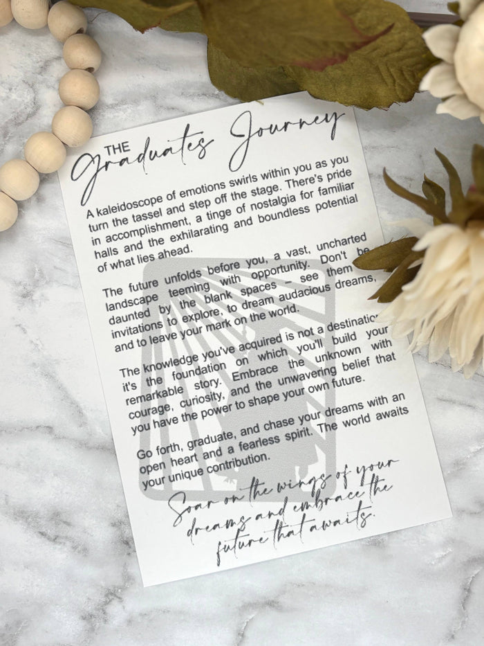 The Graduate’s Journey Story Card Ornament / Car Charm (Female)