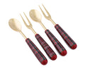 Thirstystone Holiday Plaid Cocktail Fork & Spoons Set of 4
