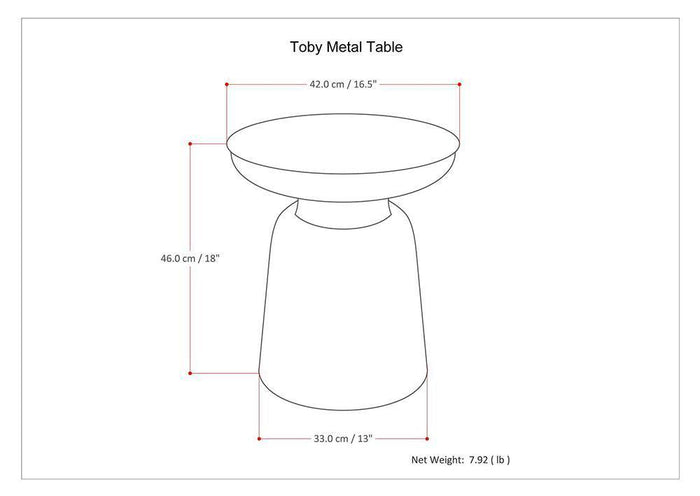 Silver 17 inch | Toby Metal Accent Table