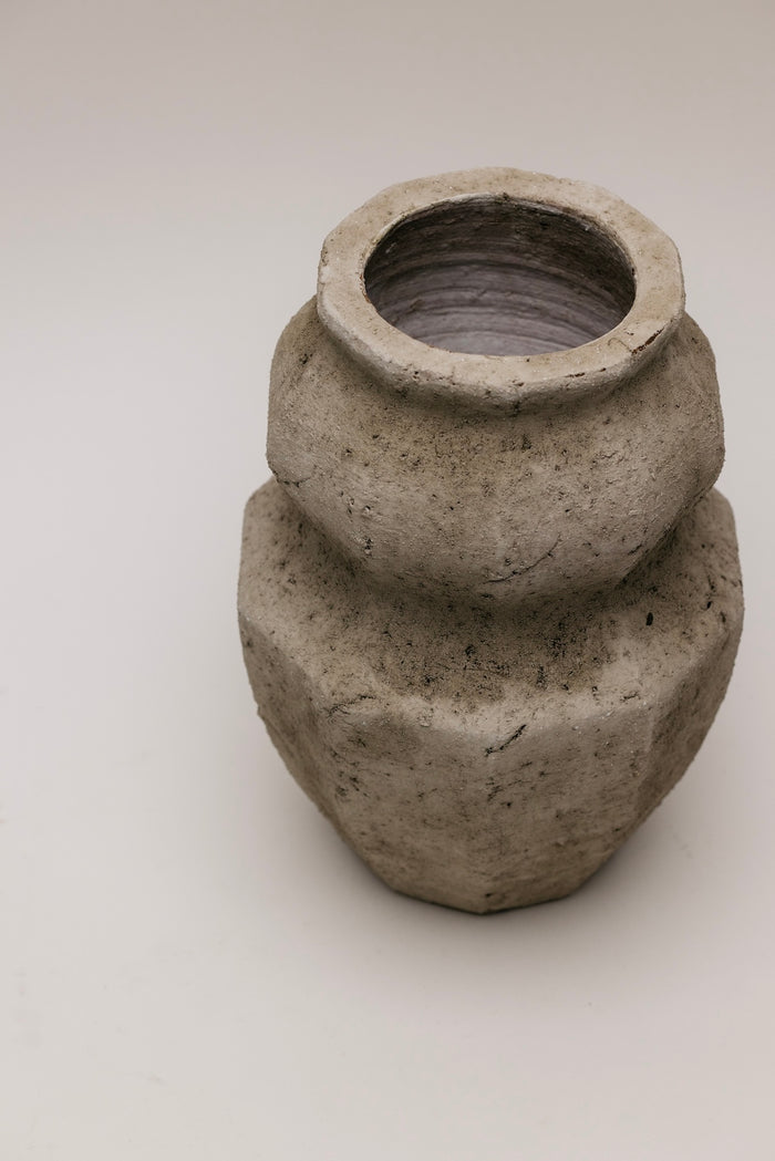 Toullon Vase - White Cement