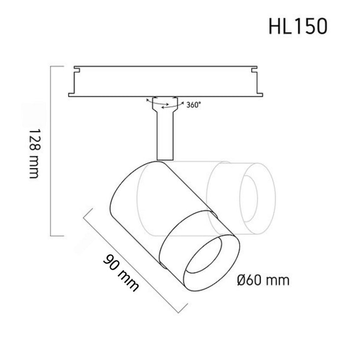 Tracklight HL150 – LED track light spotlight, view 2 | LAMP & LIGHT - Design forward Decorative lamp , Downlights, pendant lamp , striplights