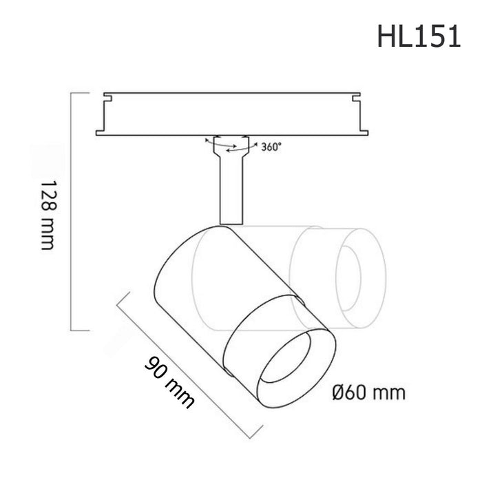 Tracklight HL151 – LED track light spotlight, view 2 | LAMP & LIGHT - Design forward Decorative lamp , Downlights, pendant lamp , striplights