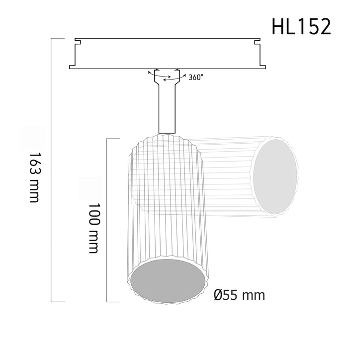 Tracklight HL152 – LED track light spotlight, view 2 | LAMP & LIGHT - Design forward Decorative lamp , Downlights, pendant lamp , striplights