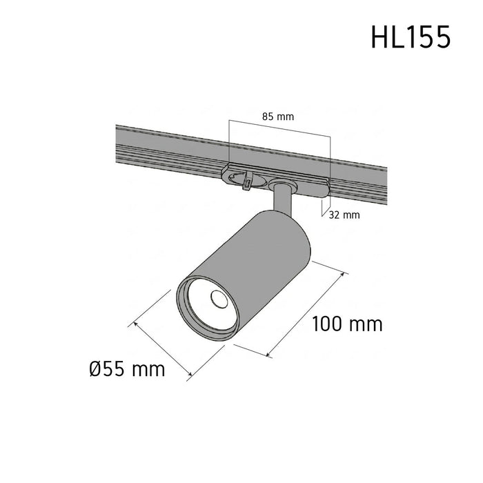 Tracklight HL155 – LED track light spotlight, view 2 | LAMP & LIGHT - Design forward Decorative lamp , Downlights, pendant lamp , striplights