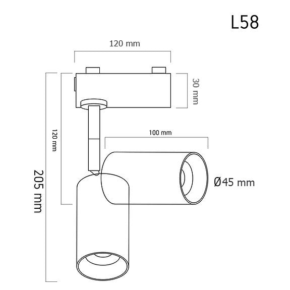 Tracklight L58 LED Warmwhite 12W – LED track light spotlight, view 2 | LAMP & LIGHT - Design forward Decorative lamp , Downlights, pendant lamp , striplights