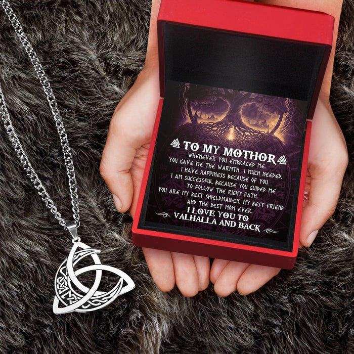 Triple Moon Goddess Necklace - Viking - To My Mothor - You Are My Best Shieldmaiden - Gnya19003