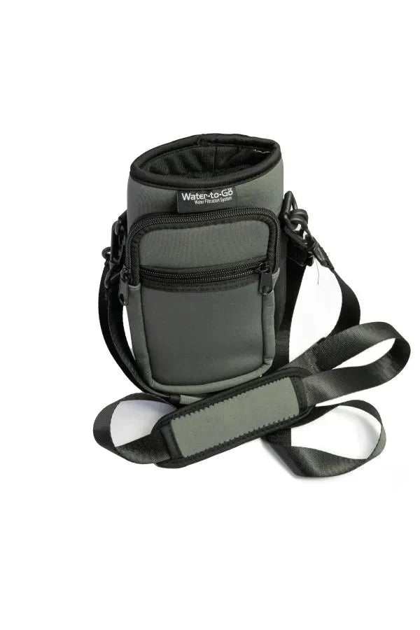 Ultimate Bottle Bag ‘Neoprene’ - Gray filter water bottle - Water to Go