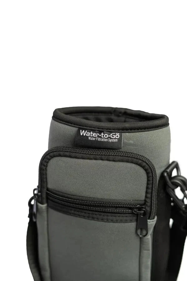 Ultimate Bottle Bag ‘Neoprene’ - Gray filter water bottle - Water to Go