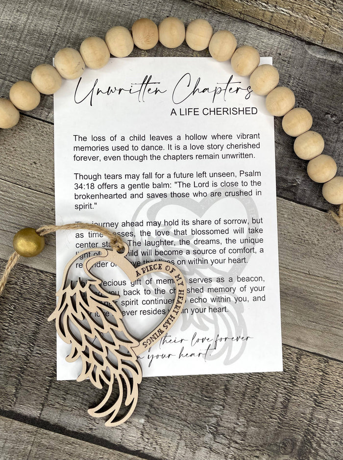 Unwritten Chapters Story Card Charm - Bereavement