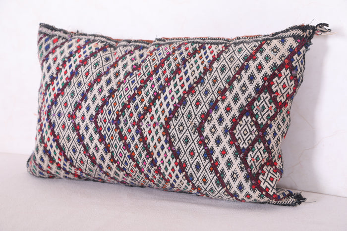 Vintage moroccan kilim pillow 14.9 INCHES X 24 INCHES - kilim pillow