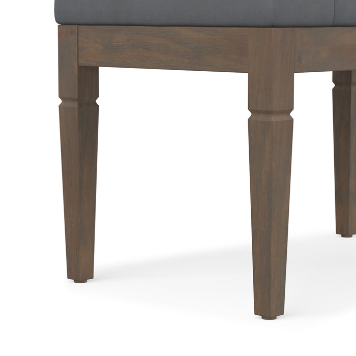 Stone Grey Vegan Leather | Waverly Small Tufted Ottoman Bench in Vegan Leather