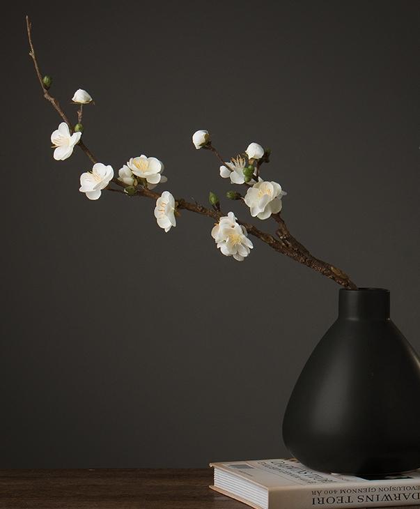 White and Pink Plum Artificial Flowers, Artificial Botany Plants, Silk Flower Arrangement, Plum Flower, Simple Flower Arrangement for Home Decoration-Paintingforhome