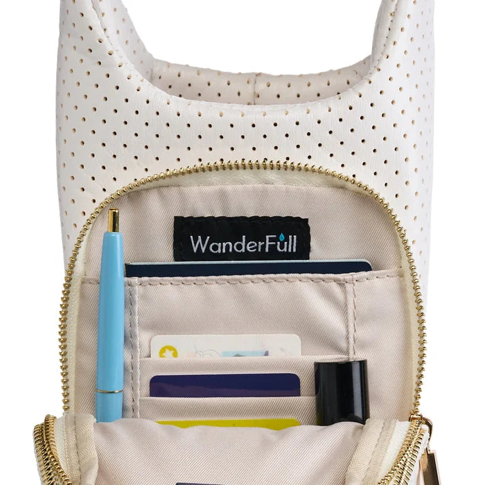 White Coated Perforated Neoprene HydroBag by Wanderfull