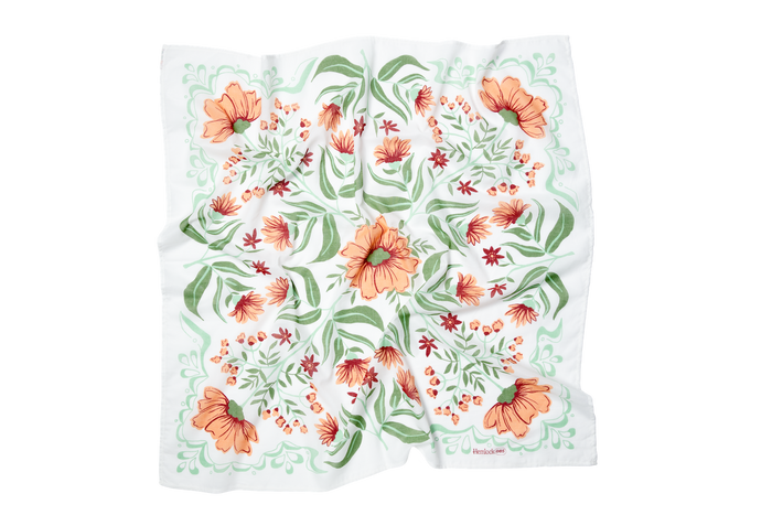 Floral patterned Bandana Scarf on a white background
