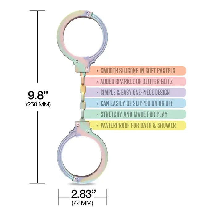 Global Novelties WINX Cozy Cuddles Silicone Handcuffs Pastel Rainbow