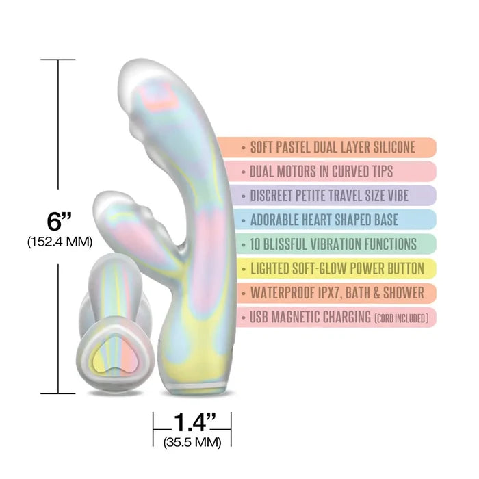 Global Novelties WINX Honey Bunny Squishy Silicone Vibrator Pastel Rainbow