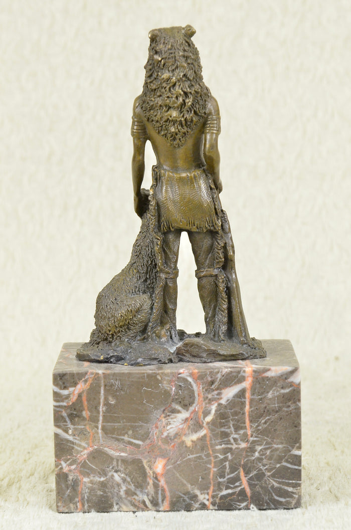 Wolf Robe The Guardian by Coypel American Indian Western Bronze Figure Sculpture