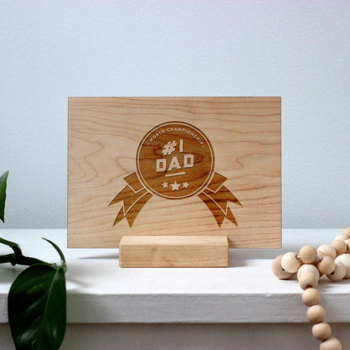Wooden Father's Day Card • Number One Dad