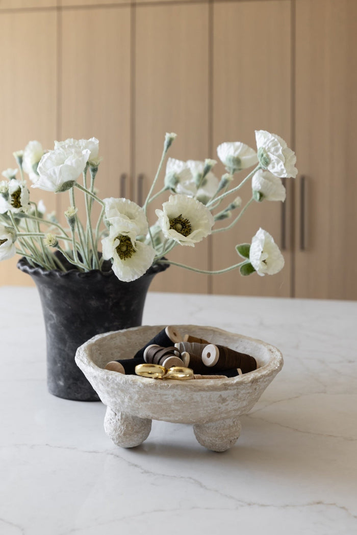 Woodsen Paper Mache Footed Bowl
