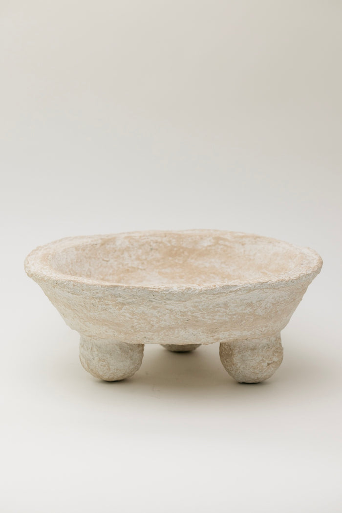 Woodsen Paper Mache Footed Bowl