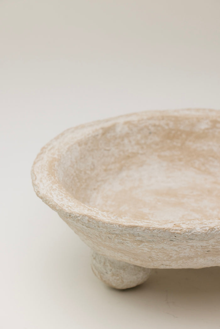 Woodsen Paper Mache Footed Bowl