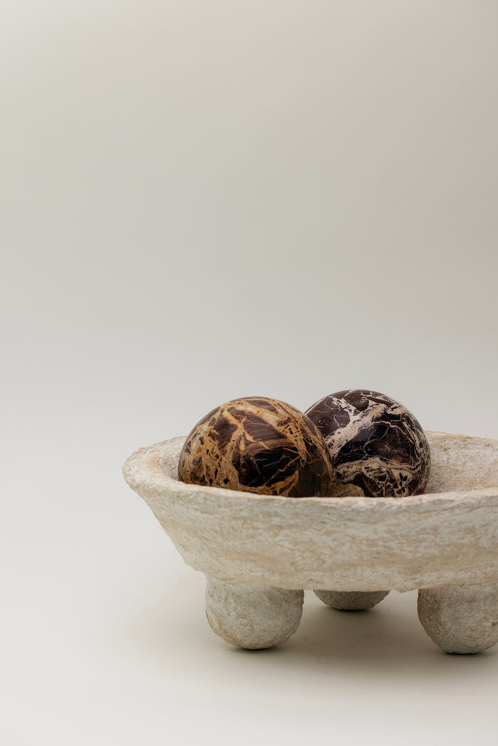 Woodsen Paper Mache Footed Bowl