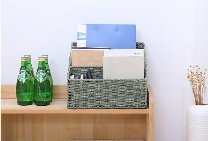 Woven Straw File Folder Racks, Storage File Folder, File Box-Paintingforhome