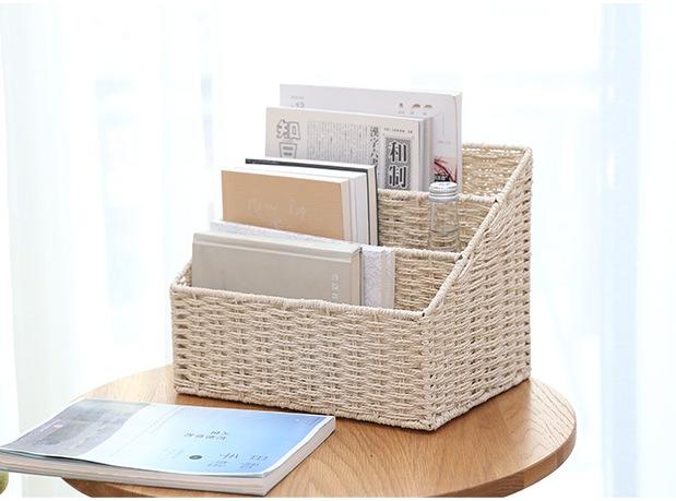Woven Straw File Folder Racks, Storage File Folder, File Box-Paintingforhome