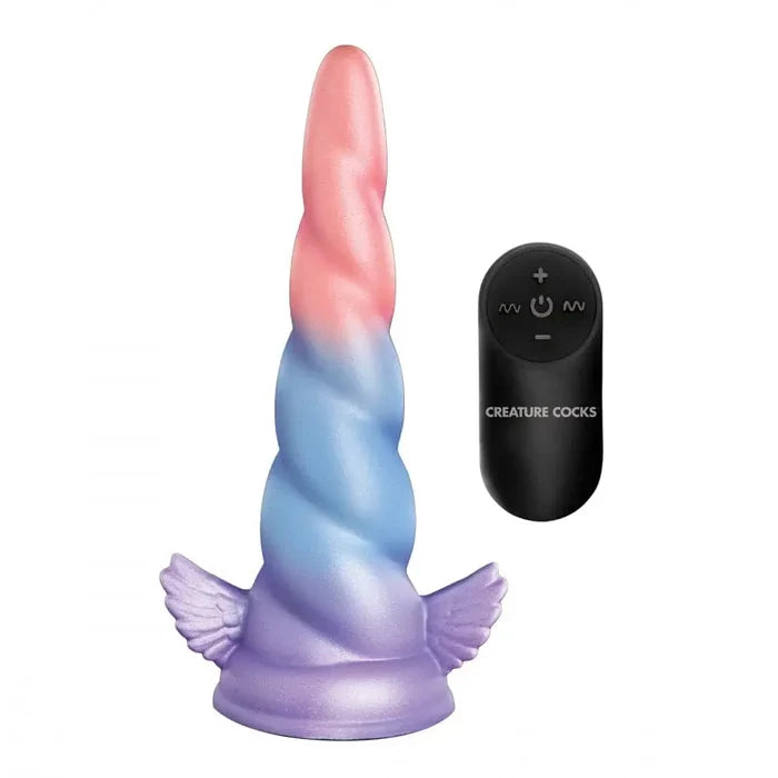XR Brands® Deluxe Dream Rider Vibrating Unicorn Silicone Dildo - Rolik®