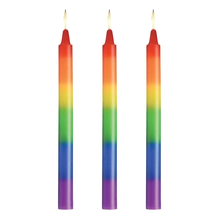 XR Brands® Master Series® Pride Rainbow Drip Candles 3-Pack - Rolik®