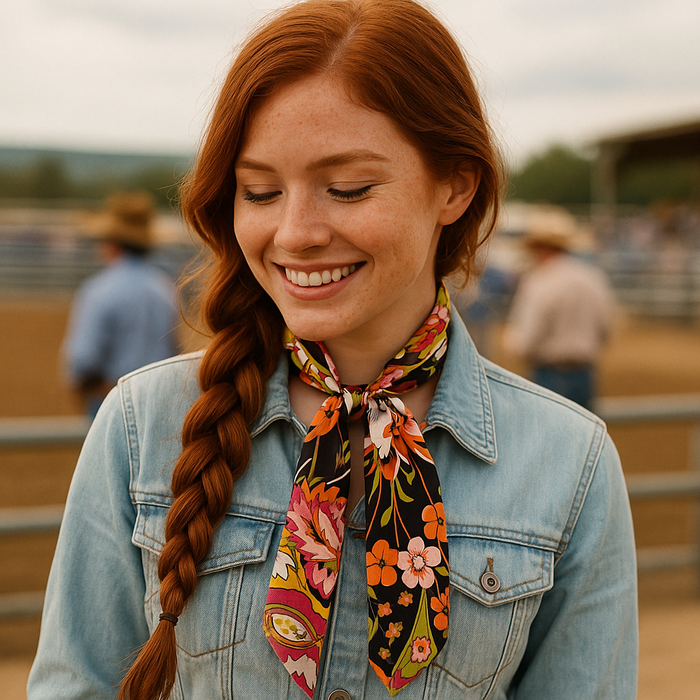Yellow & Black Skinny Mini Wild Rag Scarf/Cowgirl Necktie