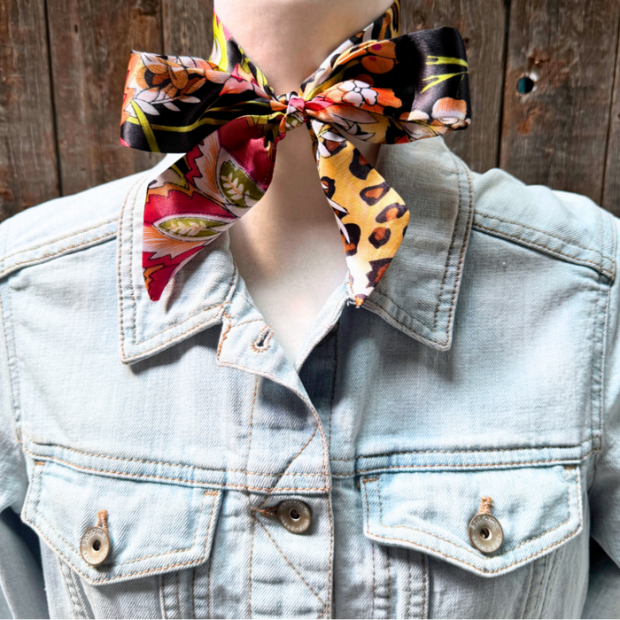 Yellow & Black Skinny Mini Wild Rag Scarf/Cowgirl Necktie