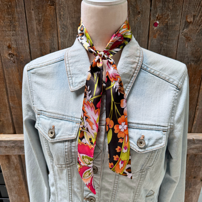Yellow & Black Skinny Mini Wild Rag Scarf/Cowgirl Necktie