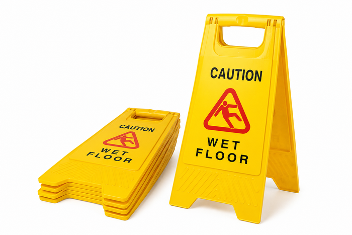 Yellow Wet Floor caution Sign