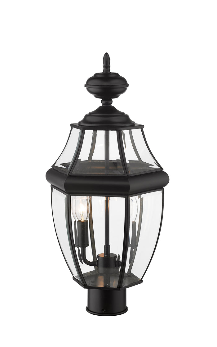 Outdoor Post Mount Fixture Z-Lite 580PHM-BK Black Westover 2 Light Outdoor Post Mount Fixture Z-Lite