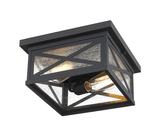 Outdoor Flush Mount Z-Lite 583F-BK Black Brookside 2 Light Outdoor Flush Mount Z-Lite